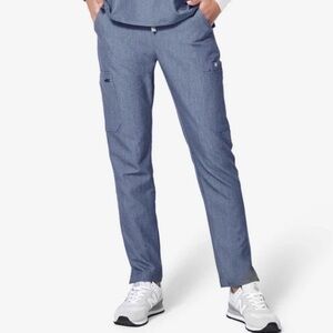 FIGS Yola Skinny Scrub Pants‎ Color Heather Denim Size XS NWT
